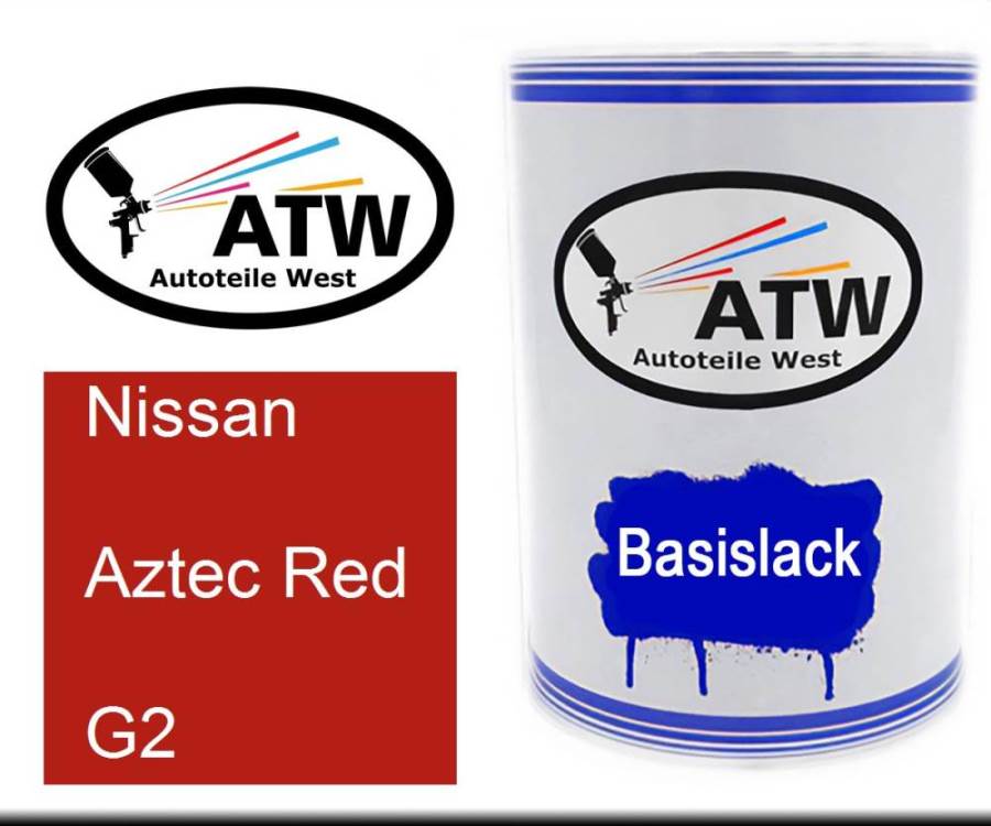 Nissan, Aztec Red, G2: 500ml Lackdose, von ATW Autoteile West.